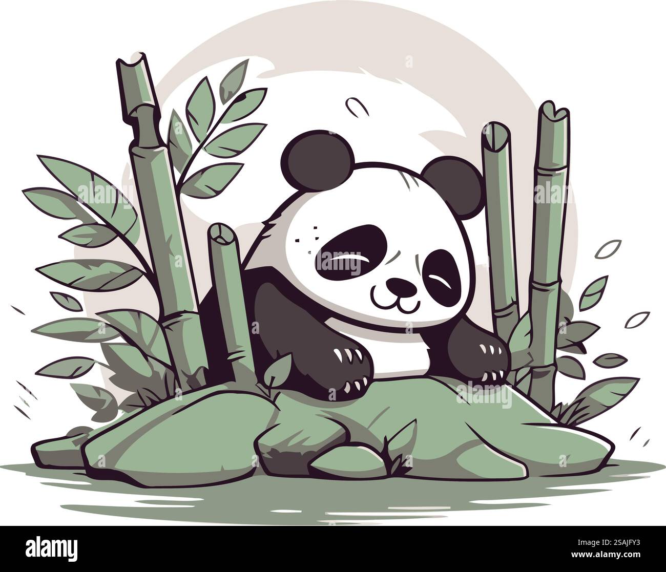 Panda in forest Stock Vector Images - Page 2 - Alamy, image size:1300x1117