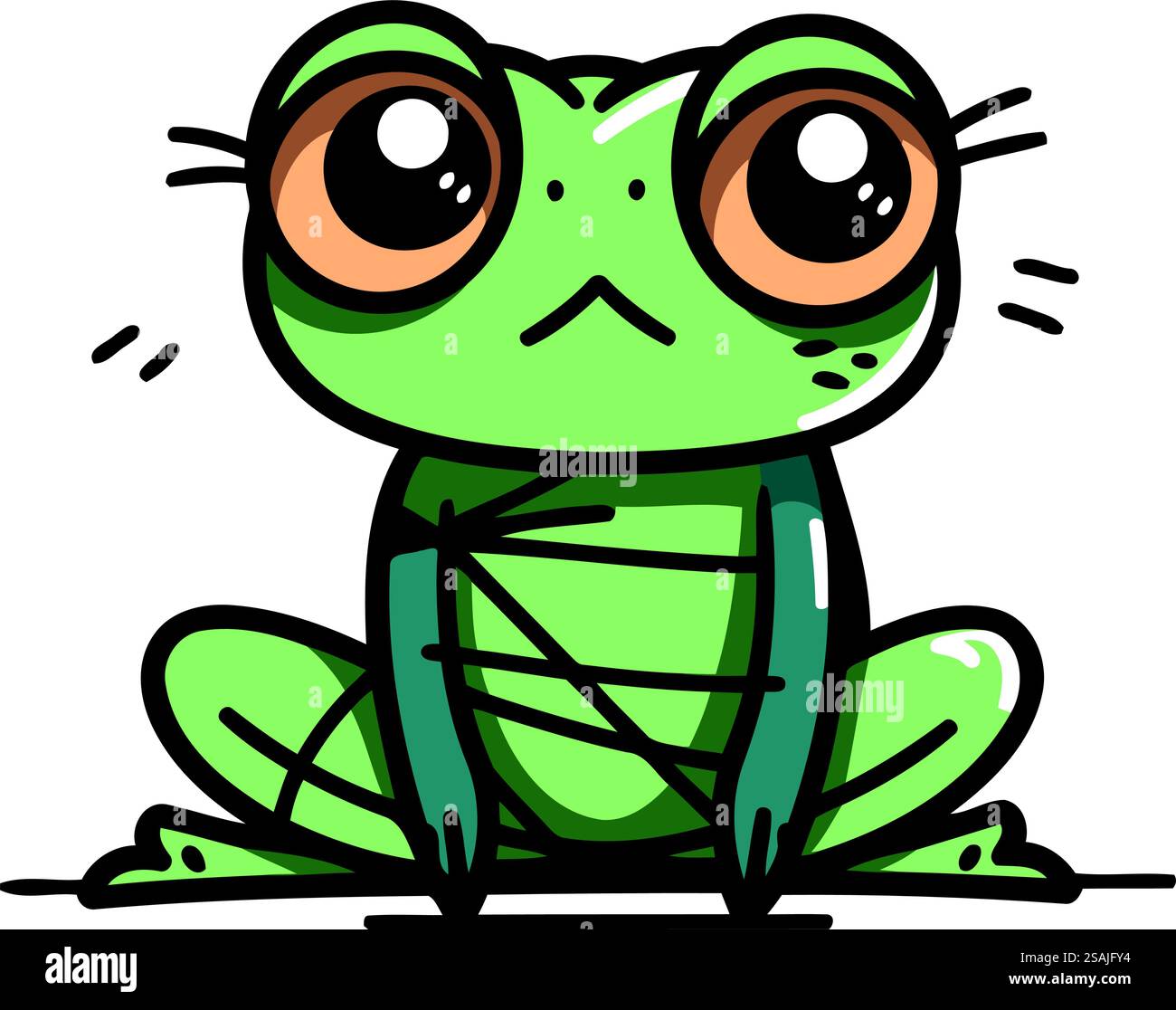 Cute frog isolated on white background. Vector illustration in cartoon ...