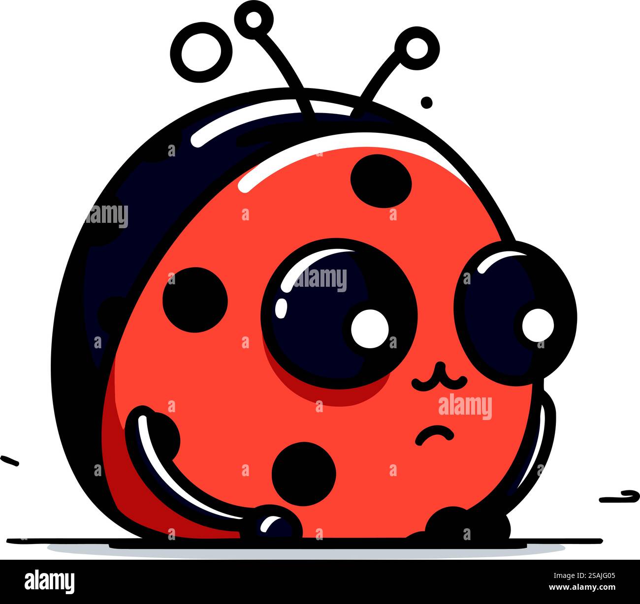 Cute ladybug. Vector illustration in flat style. Isolated on white ...