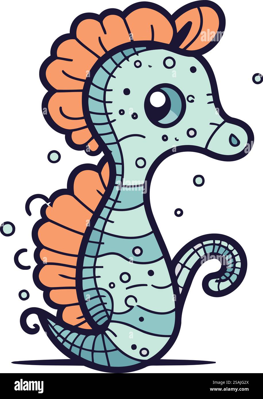 Cute cartoon seahorse. Vector illustration for your design Stock Vector ...