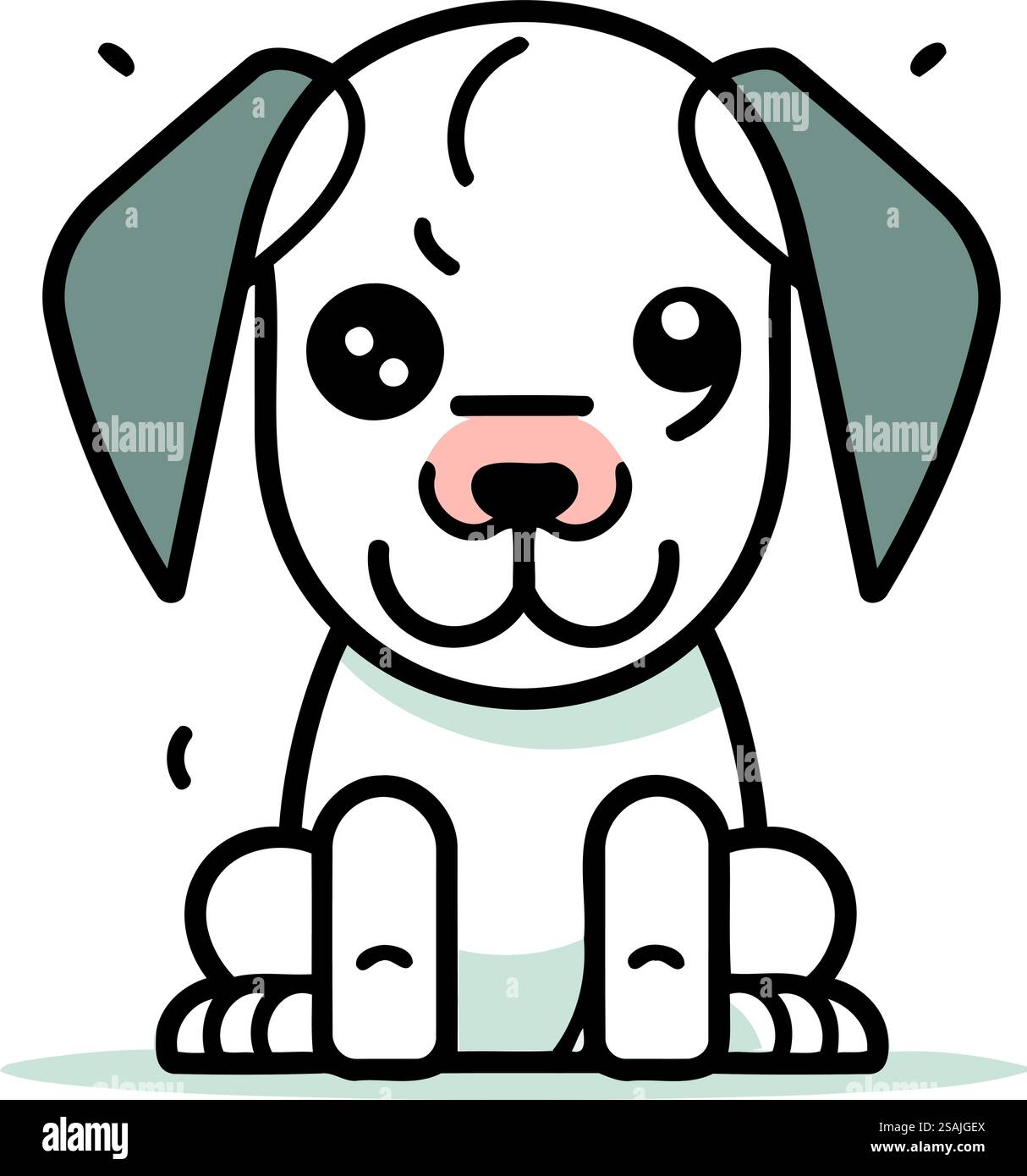 Cute cartoon dog. Vector illustration in doodle style Stock Vector ...