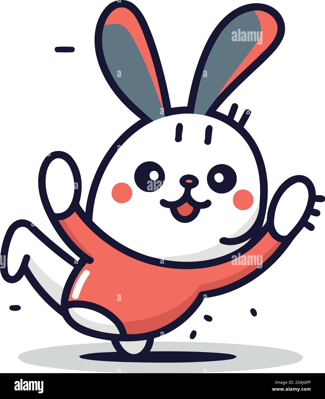 Rabbit cartoon character design. Cute and funny vector illustration ...