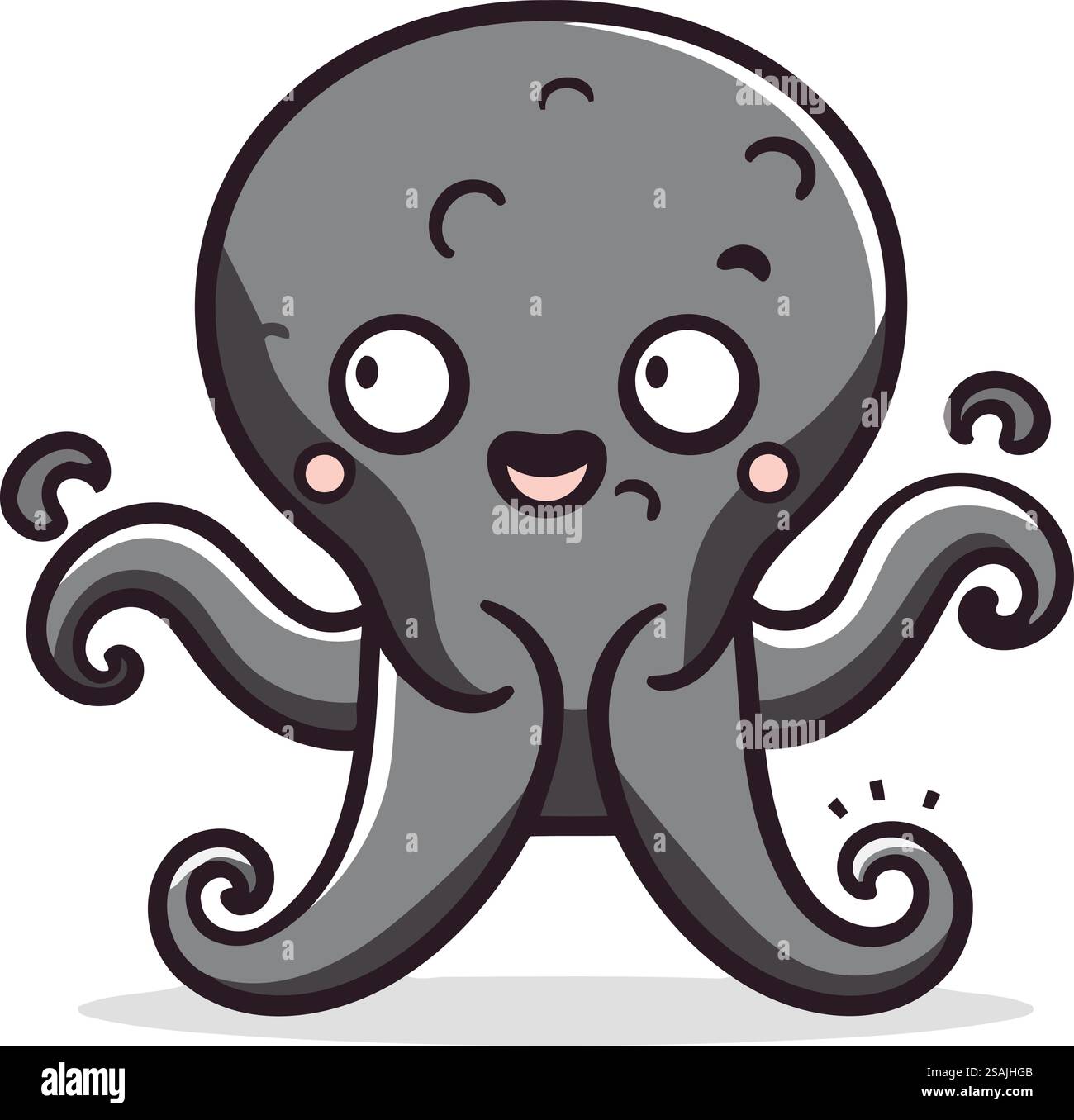 Cute Octopus Cartoon Mascot Character Vector Illustration Stock Vector ...