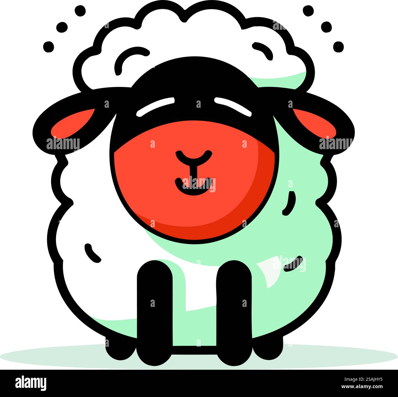 Cute sheep cartoon character. Vector illustration in flat design style ...