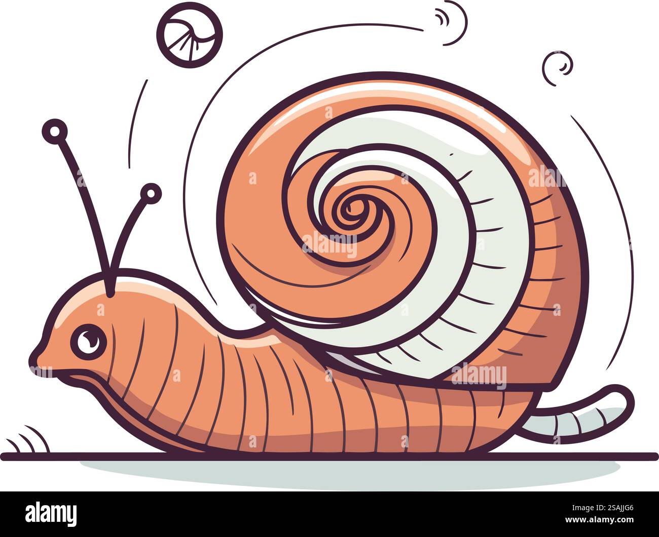 Cartoon snail. Vector illustration of a snail on a white background ...