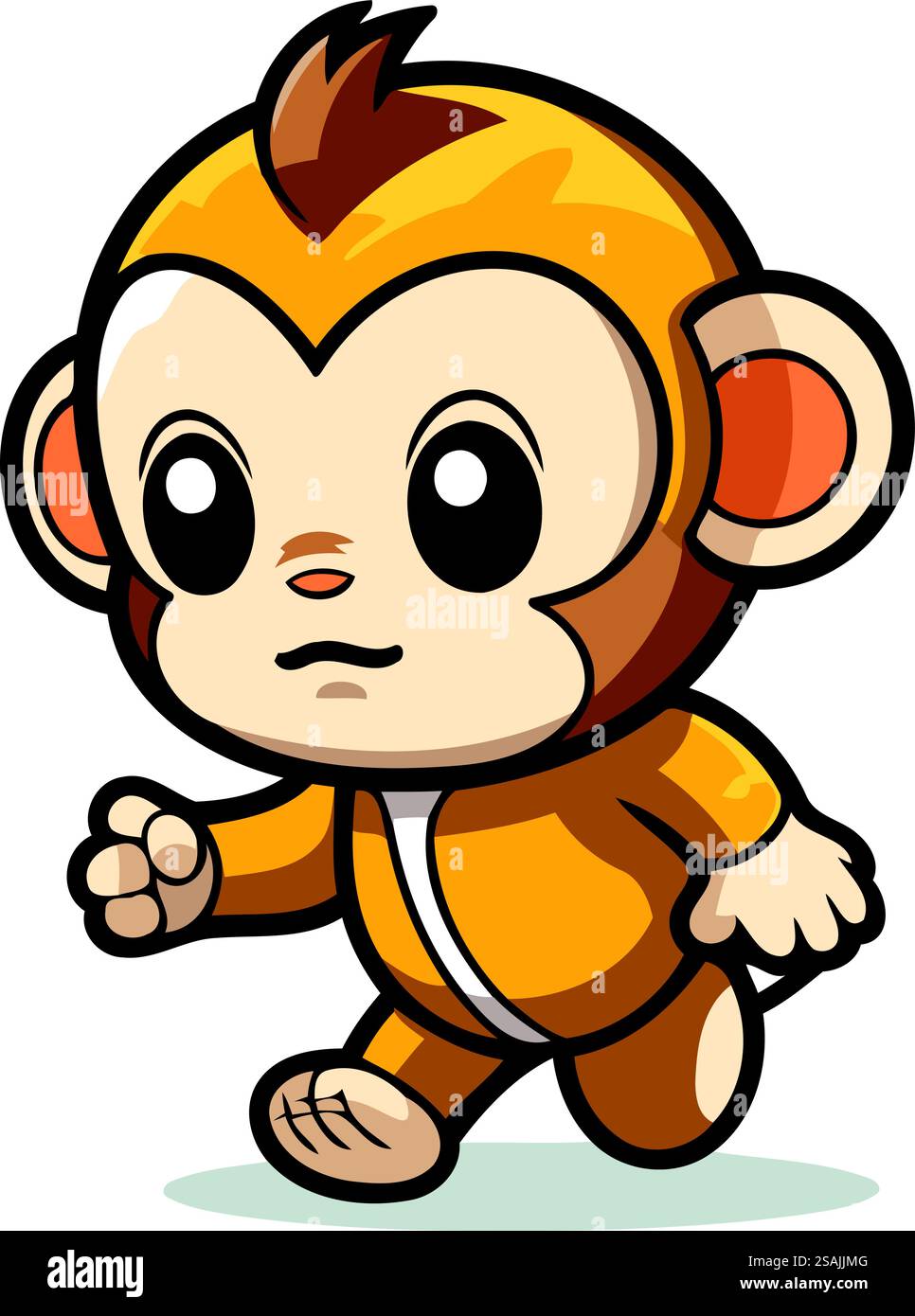 Cute Monkey Cartoon Mascot Character Vector Illustration Stock Vector ...