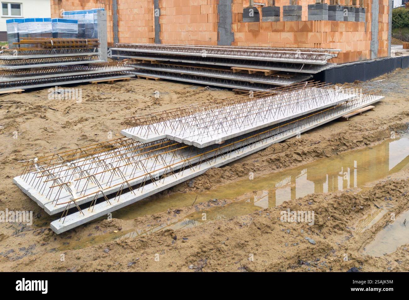 Construction Site with Reinforced Concrete Slabs Stock Photo - Alamy