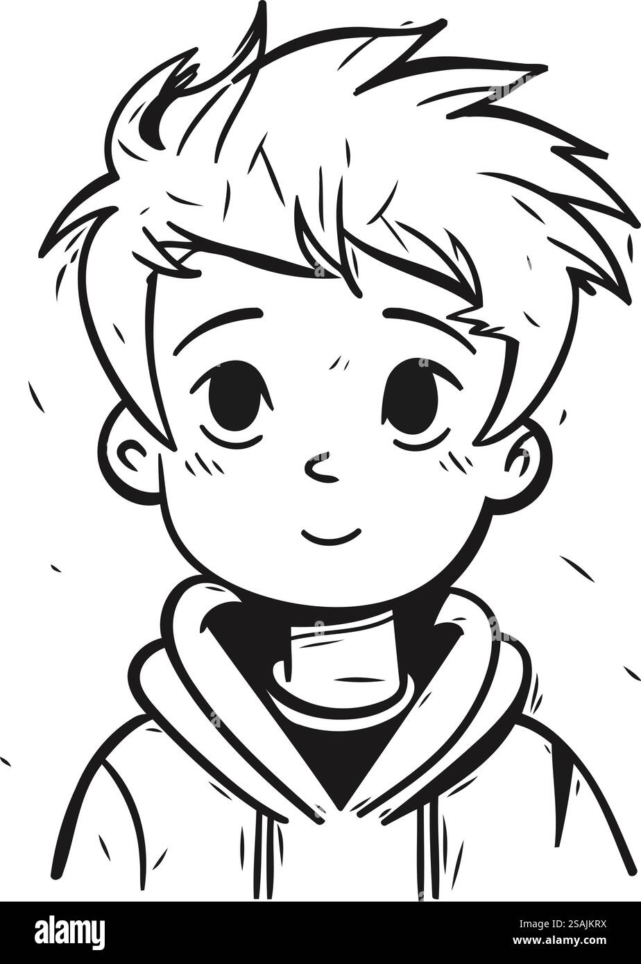 Vector illustration of a boy in a hoodie. Cartoon style Stock Vector ...