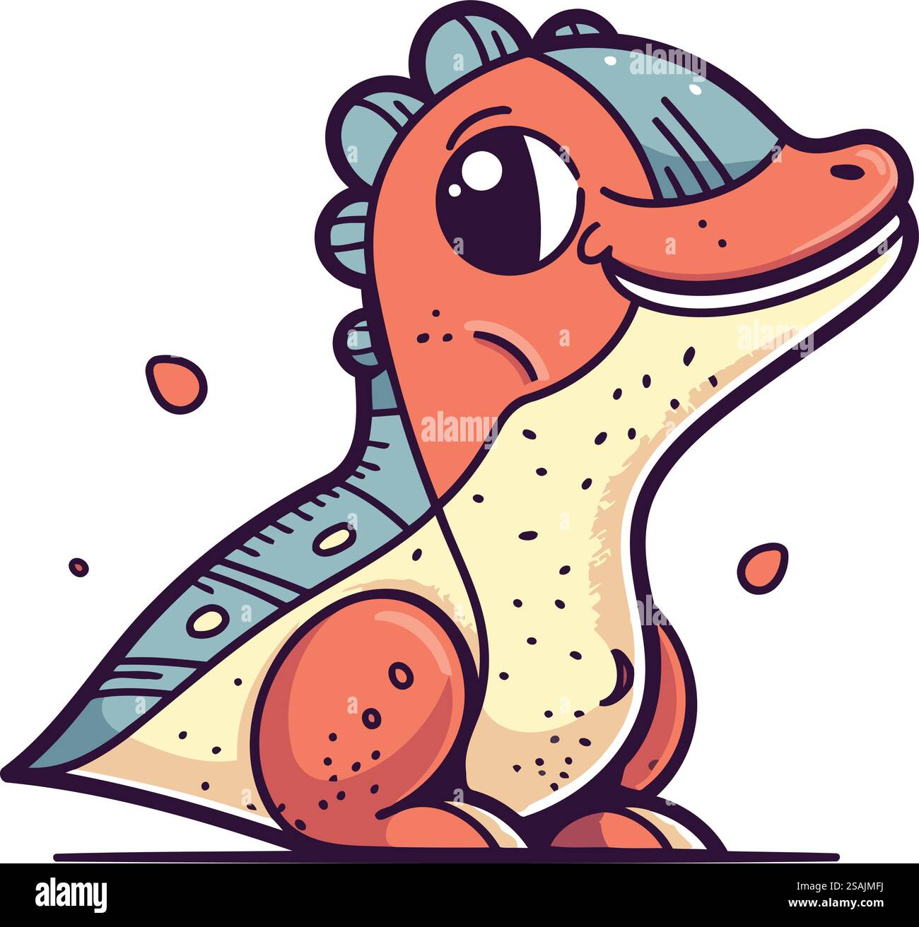 Cute cartoon dinosaur. Vector illustration isolated on a white ...