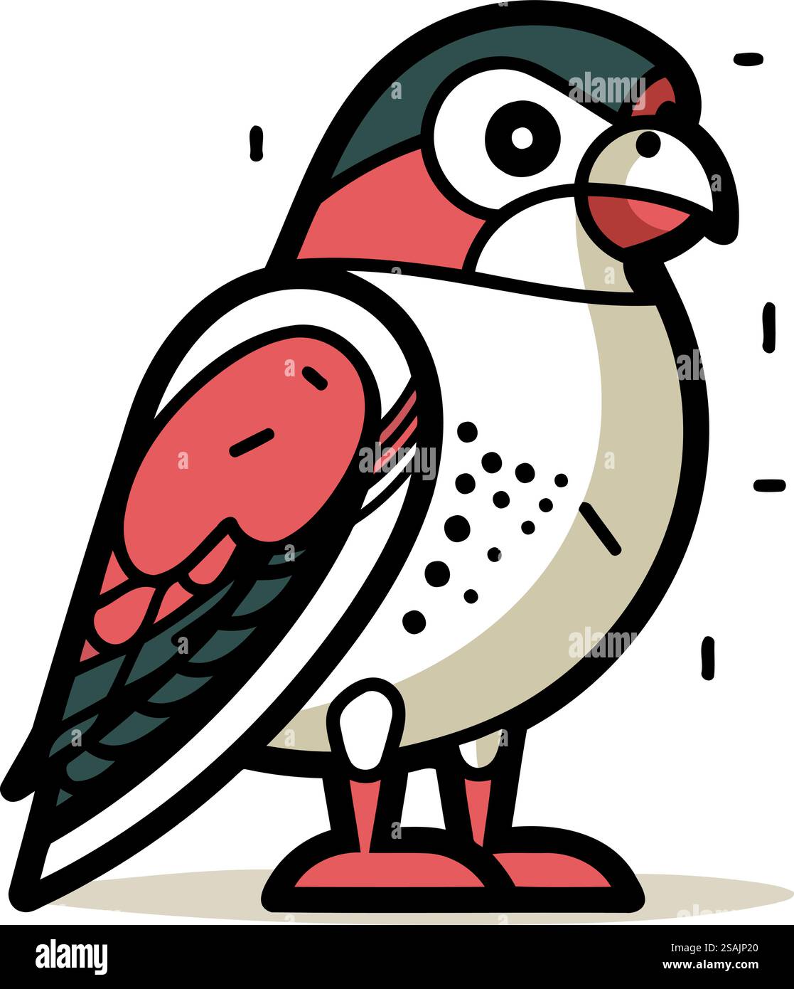 Illustration of a cute bird on a white background. Vector illustration ...