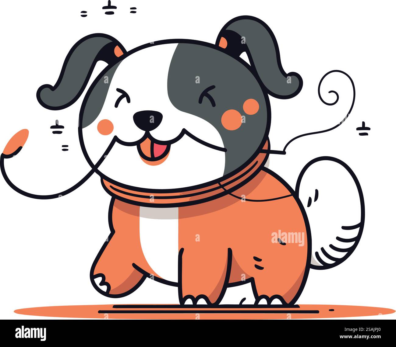 Cute cartoon dog. Vector illustration in doodle style Stock Vector ...