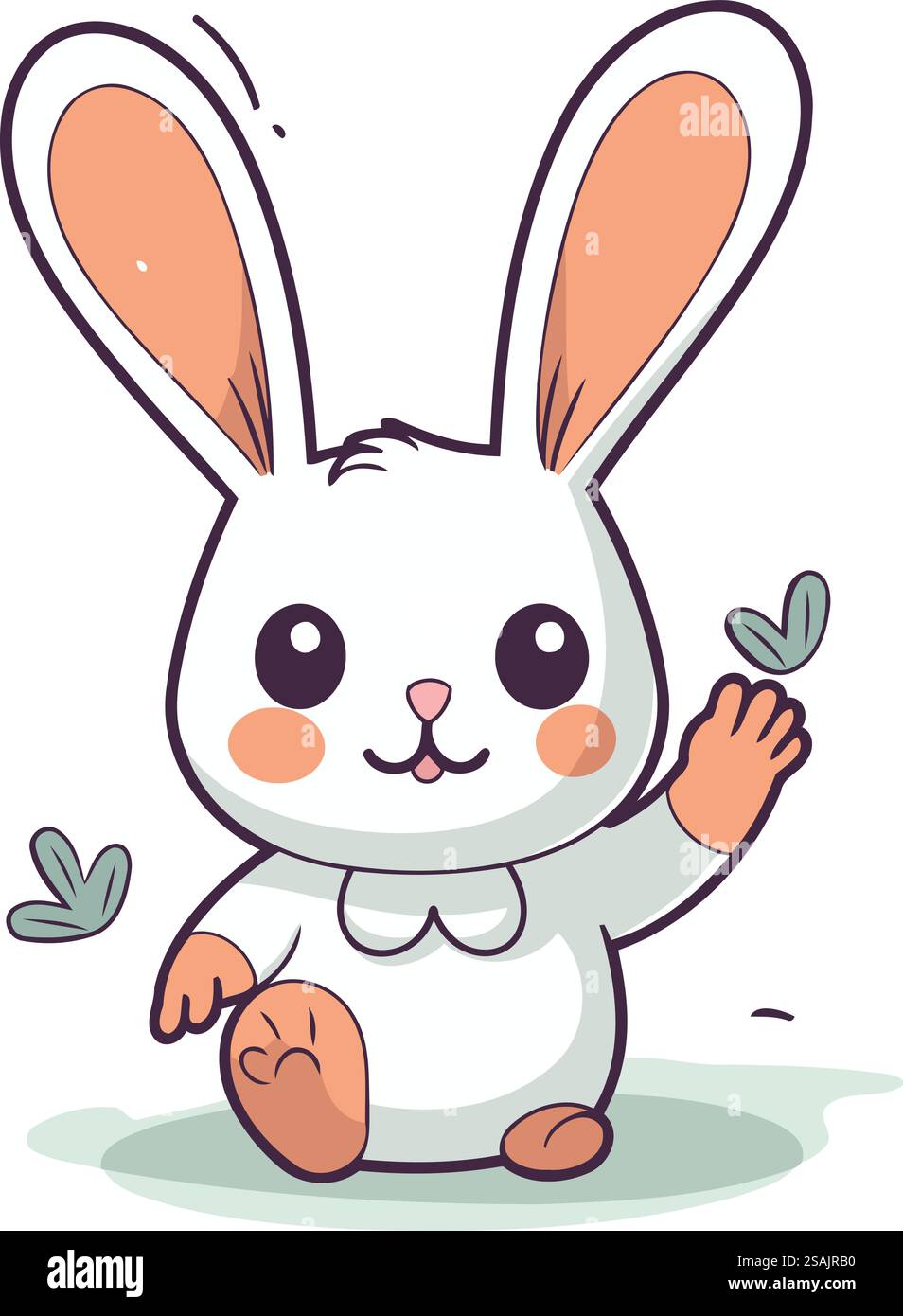 Cute cartoon bunny. Vector illustration isolated on a white background ...