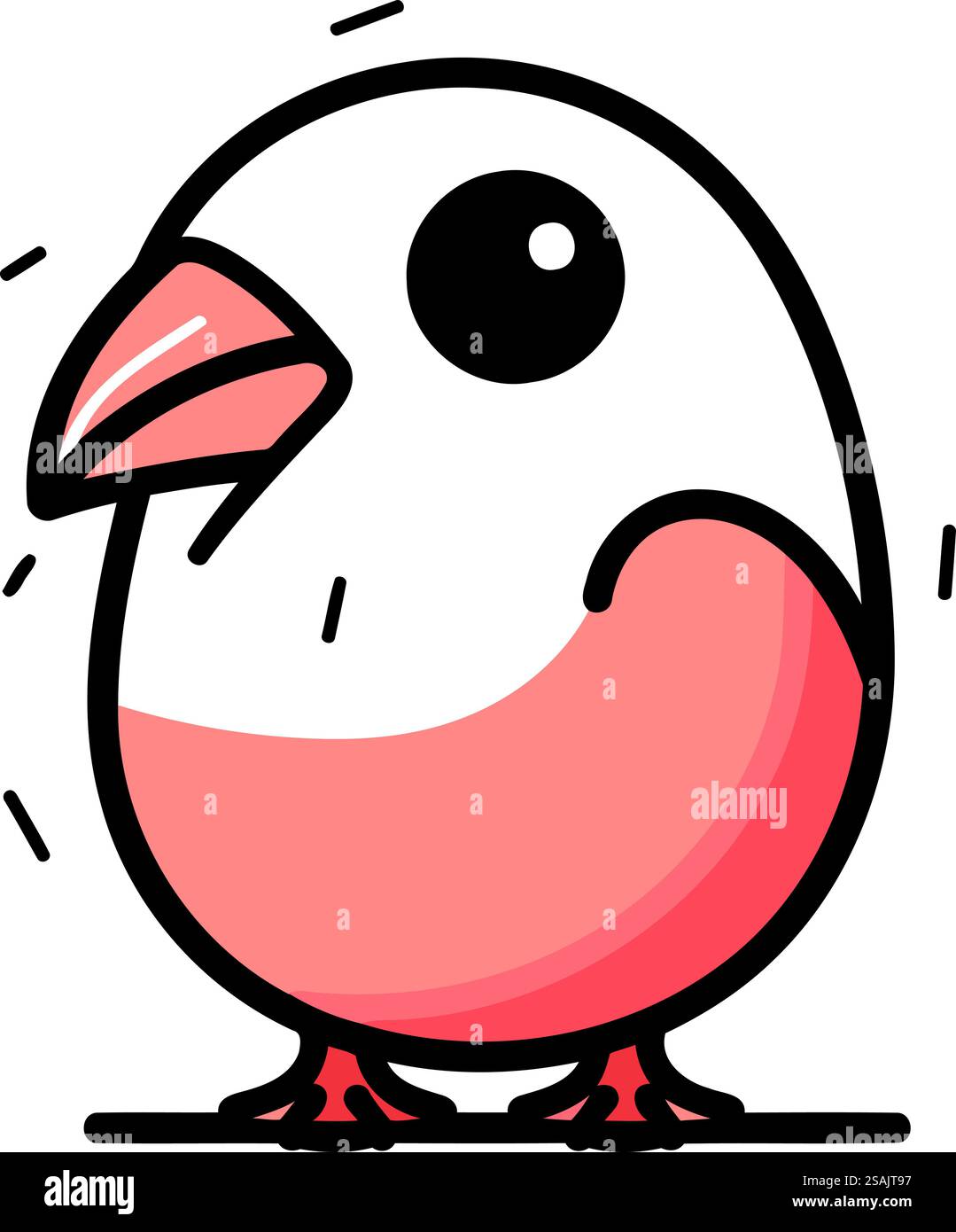 Vector illustration of cute little bird. Isolated on white background ...
