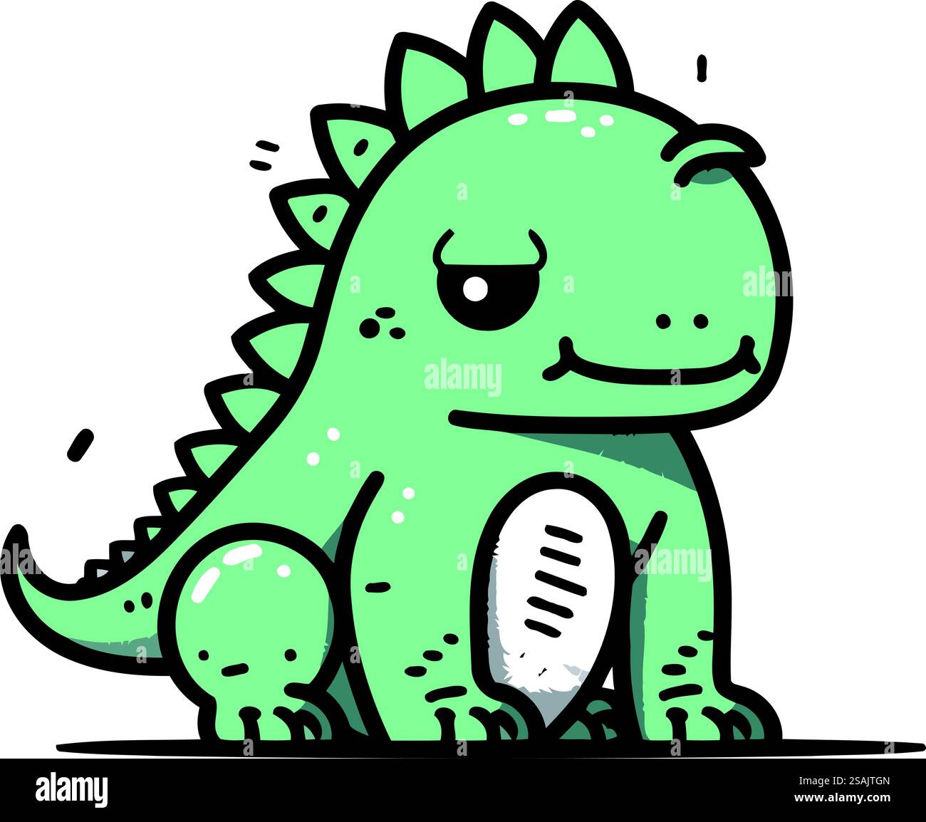 Cute cartoon dinosaur. Vector illustration isolated on a white ...