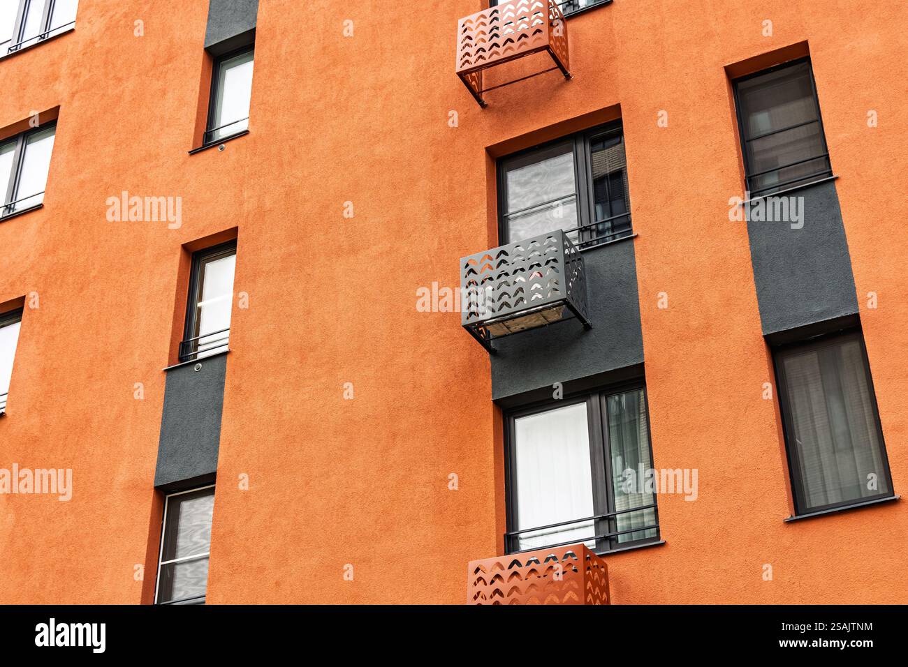 View of Modern apartment building design contemporary architecture