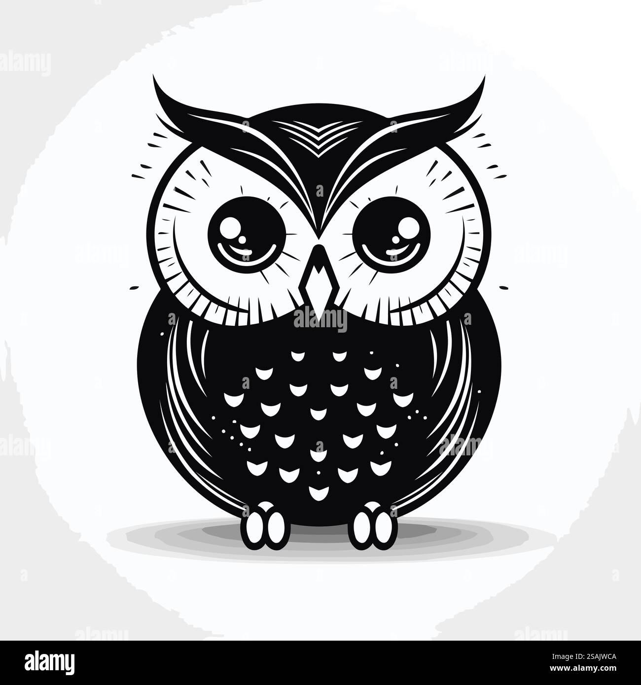 Owl. Vector illustration. Isolated on a white background Stock Vector ...