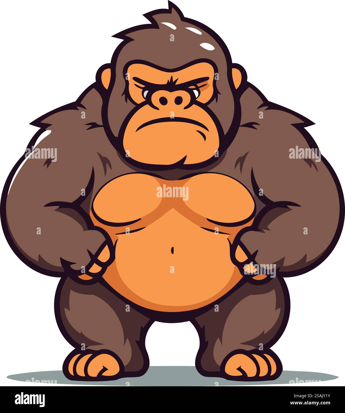 Gorilla Cartoon Mascot Character with Crossed Arms Vector Stock Vector ...