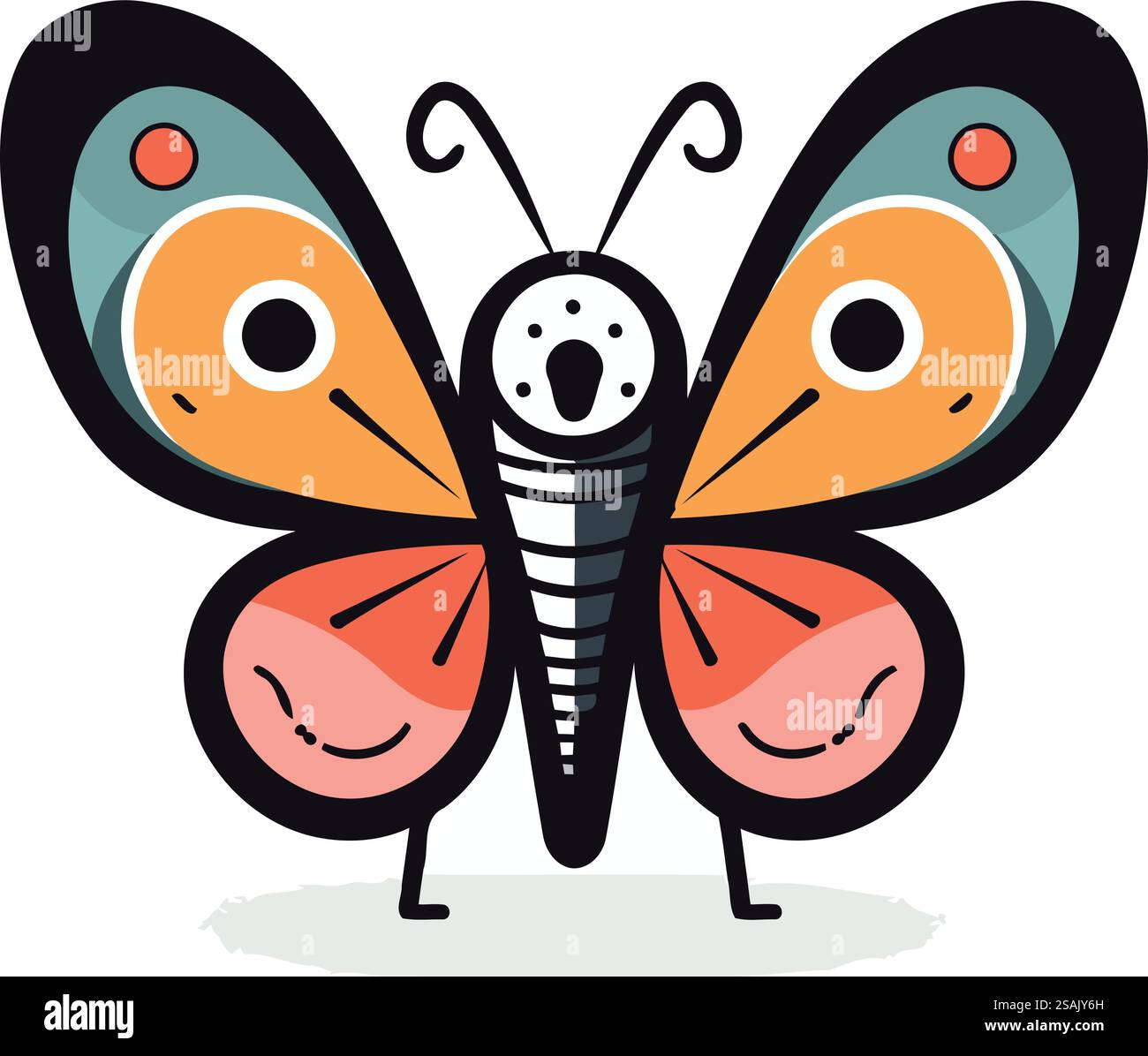 Butterfly icon. Vector illustration in flat style. Isolated on white ...