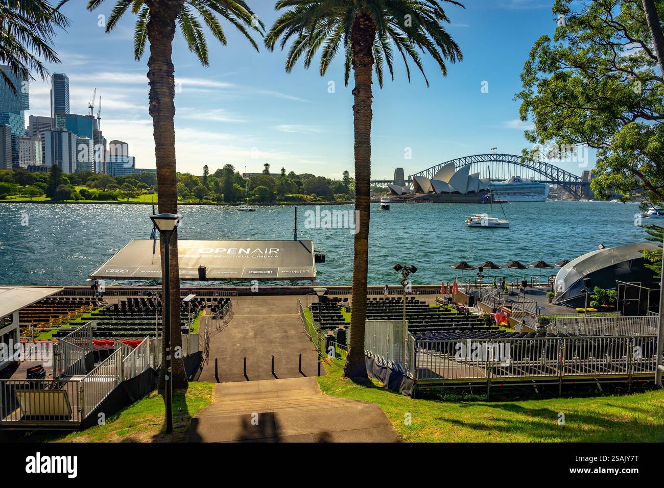 Sydney, NSW, Australia - Westpac OpenAir cinema in botanical gardens Stock Photo