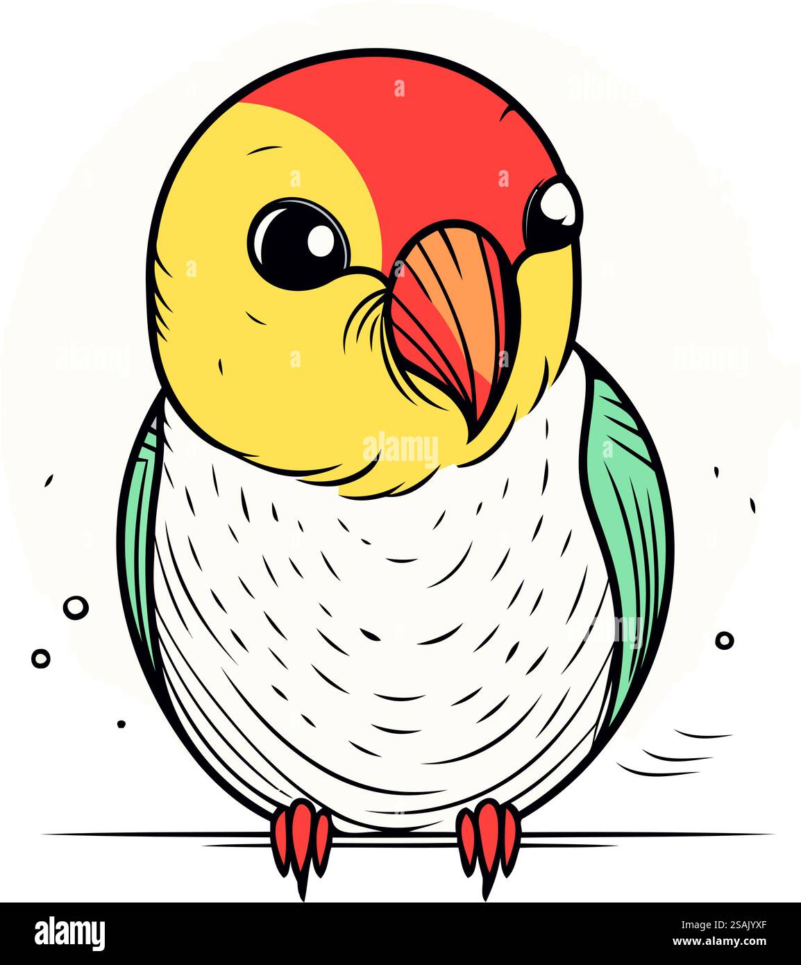 Cute parrot. Hand drawn vector illustration in cartoon style Stock ...