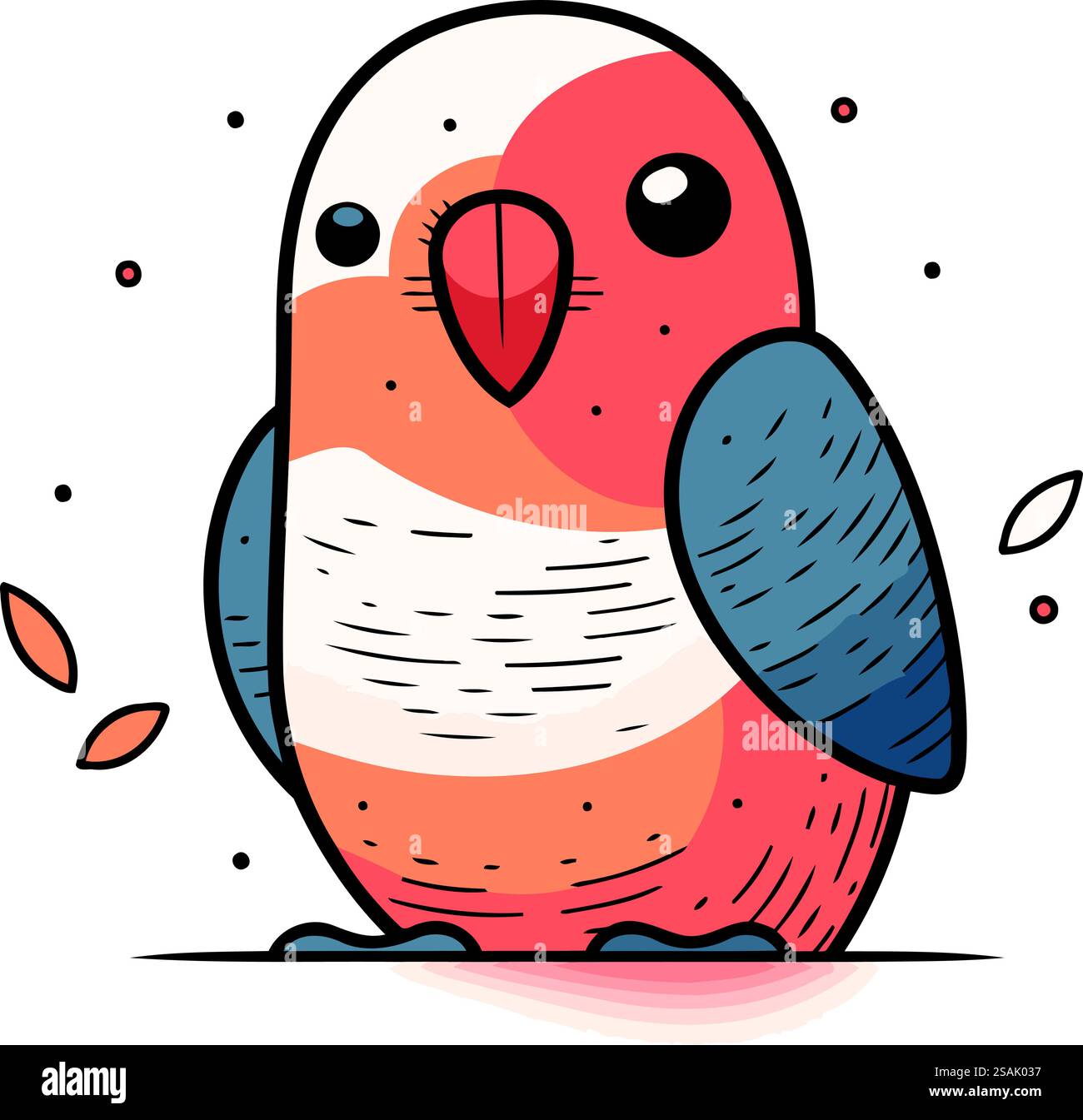 Cute parrot vector illustration. Hand drawn cartoon parrot Stock Vector ...