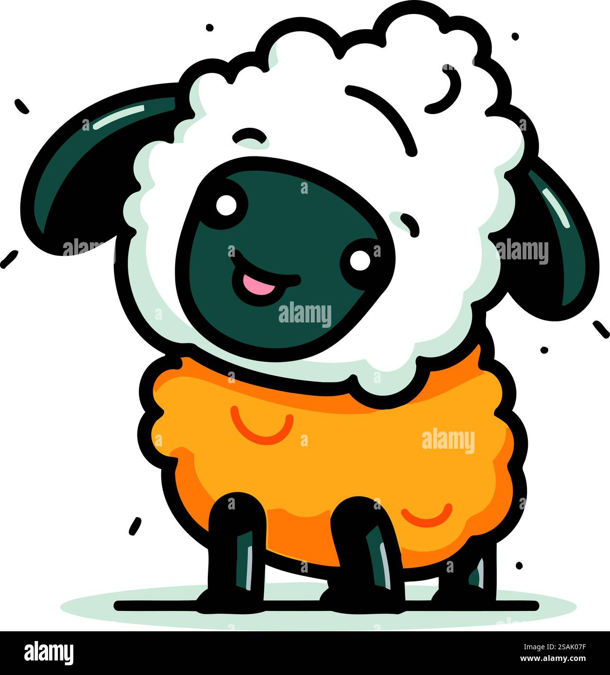 Cute sheep cartoon character. Vector illustration in flat cartoon style ...
