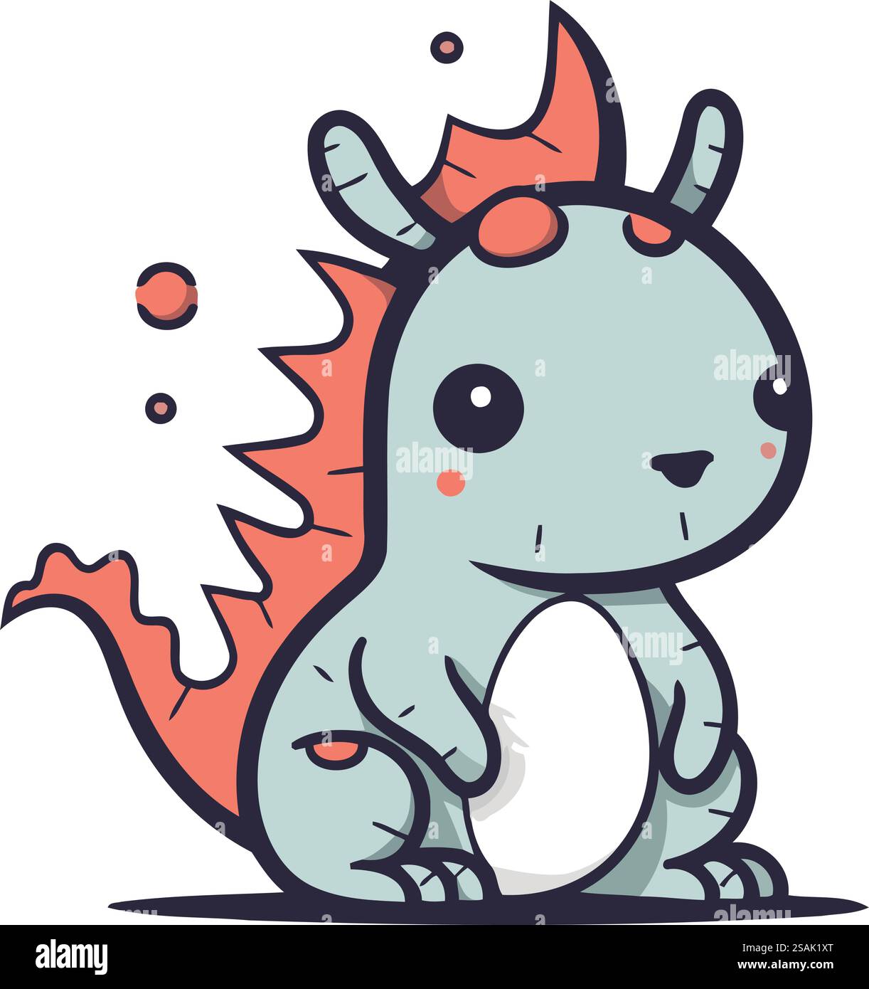 Cute cartoon dragon. Vector illustration isolated on a white background ...