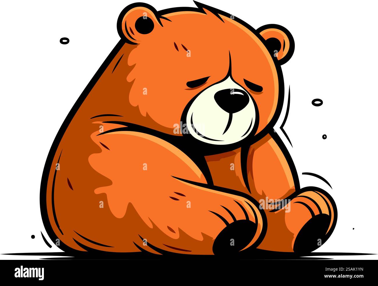 Cute cartoon brown bear isolated on white background. Vector ...