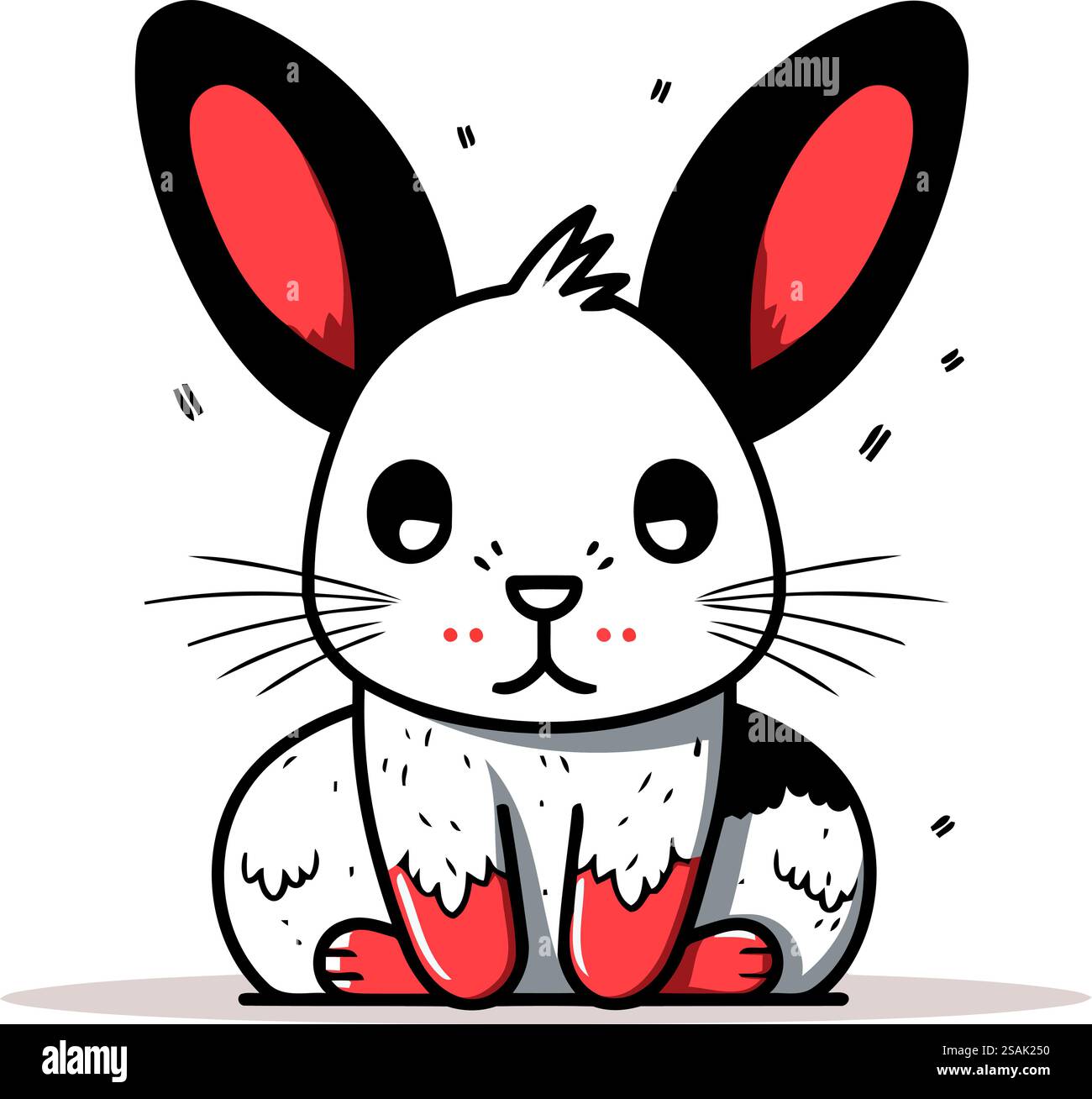 Cute cartoon rabbit. Vector illustration isolated on a white background ...