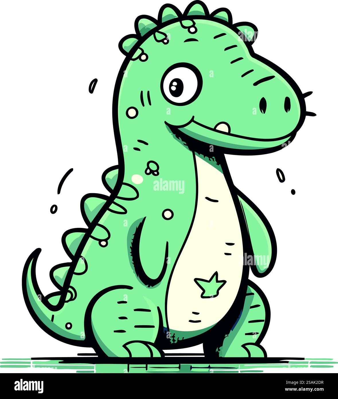 Cute cartoon dinosaur. Vector illustration isolated on a white ...
