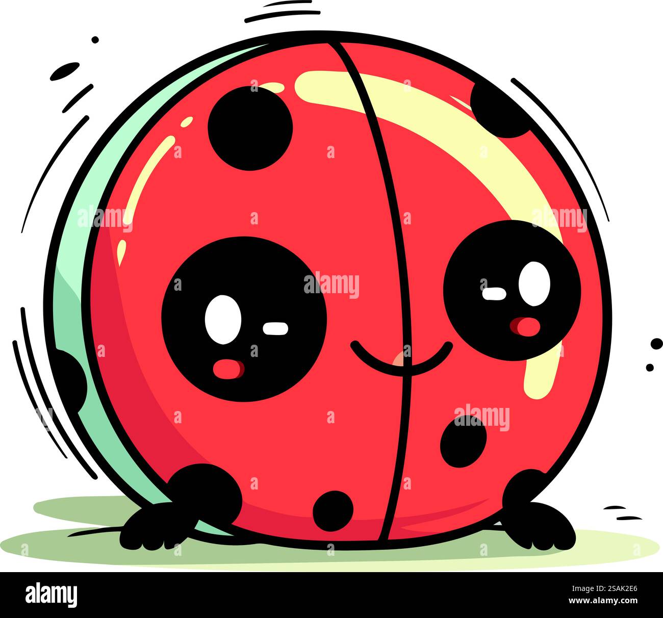 Cute cartoon ladybug isolated on white background. Vector illustration ...
