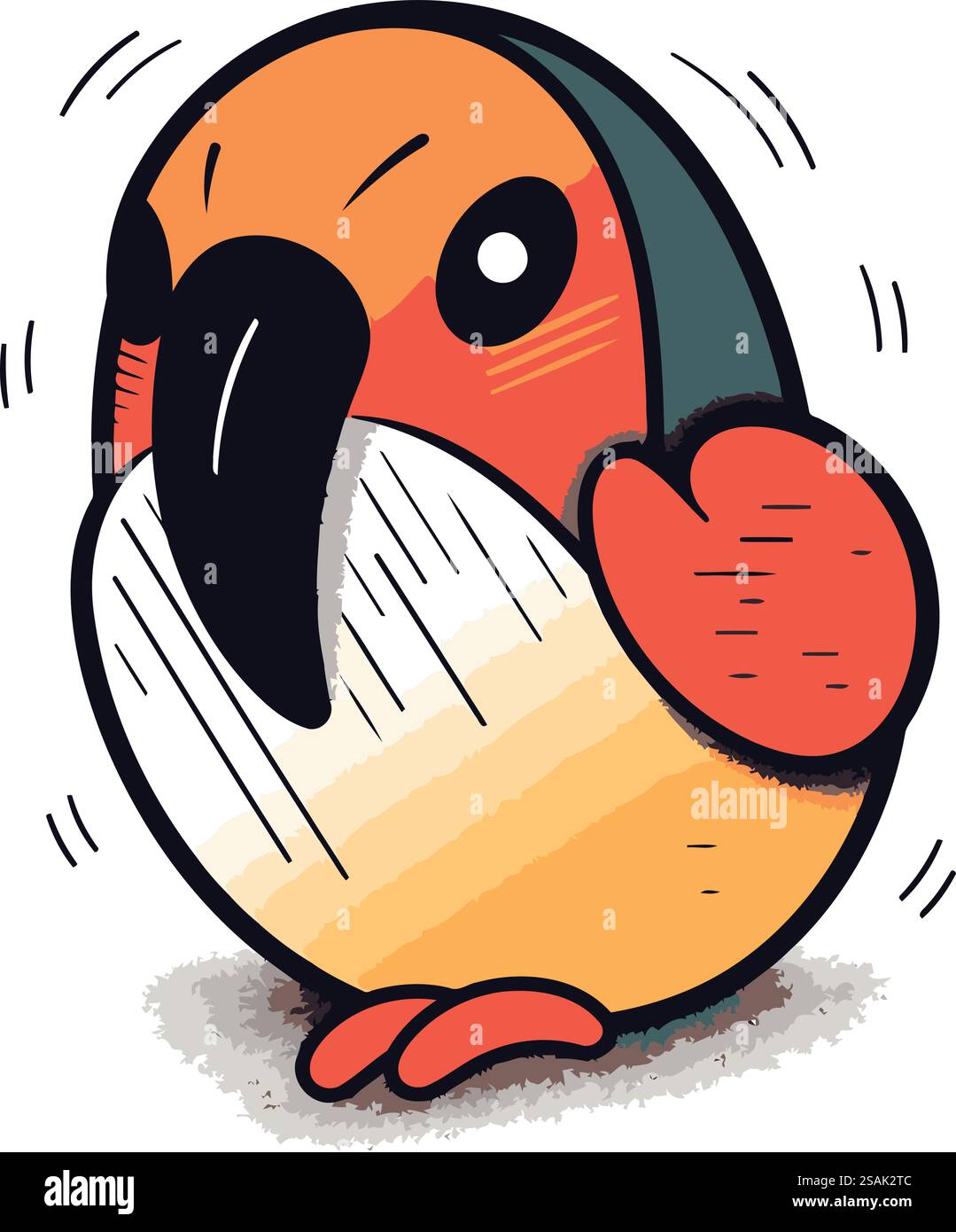 Cute cartoon parrot with heart in its beak. Vector illustration Stock ...