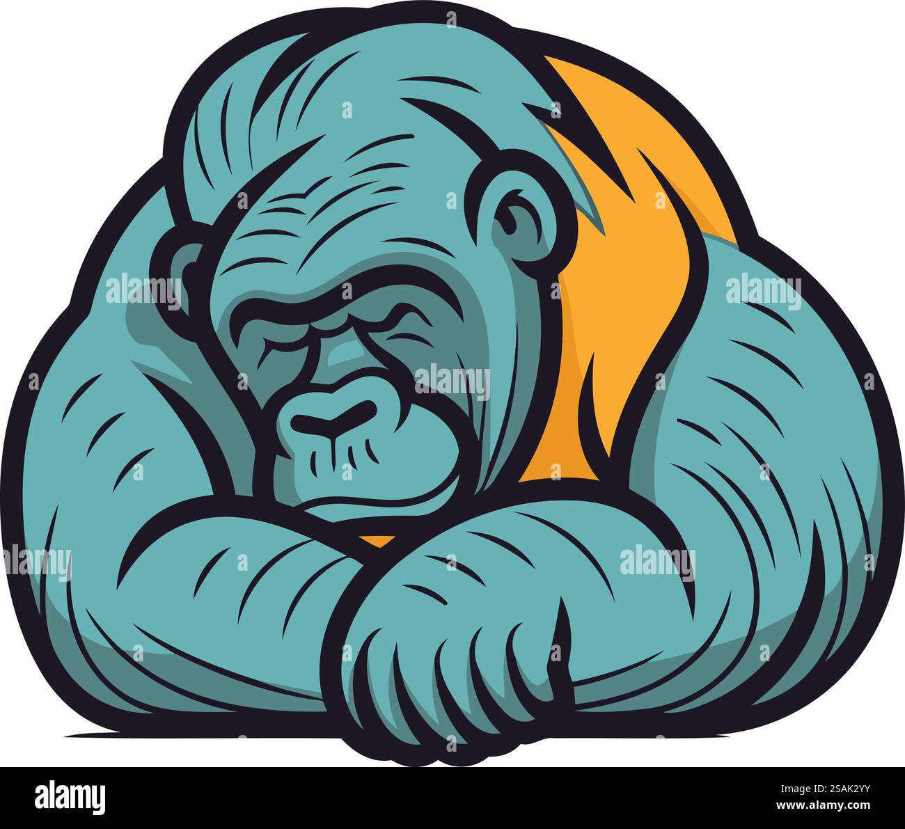 Gorilla head mascot. Vector illustration ready for vinyl cutting Stock ...