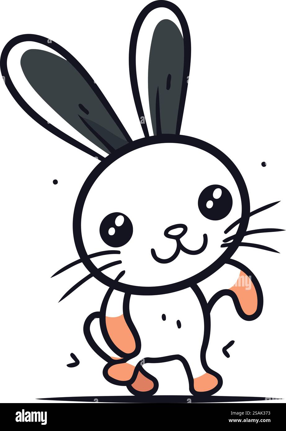 Cute cartoon bunny. Vector illustration isolated on a white background ...