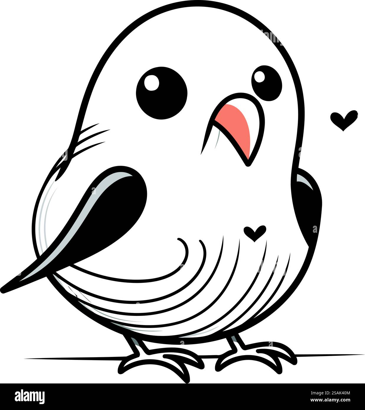 Cute little bird isolated on a white background. Vector illustration ...