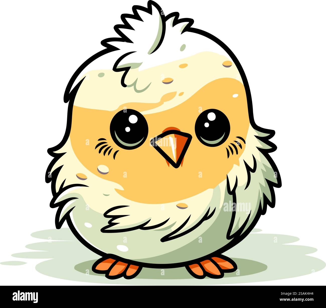 Cute cartoon chick isolated on a white background. Vector illustration ...