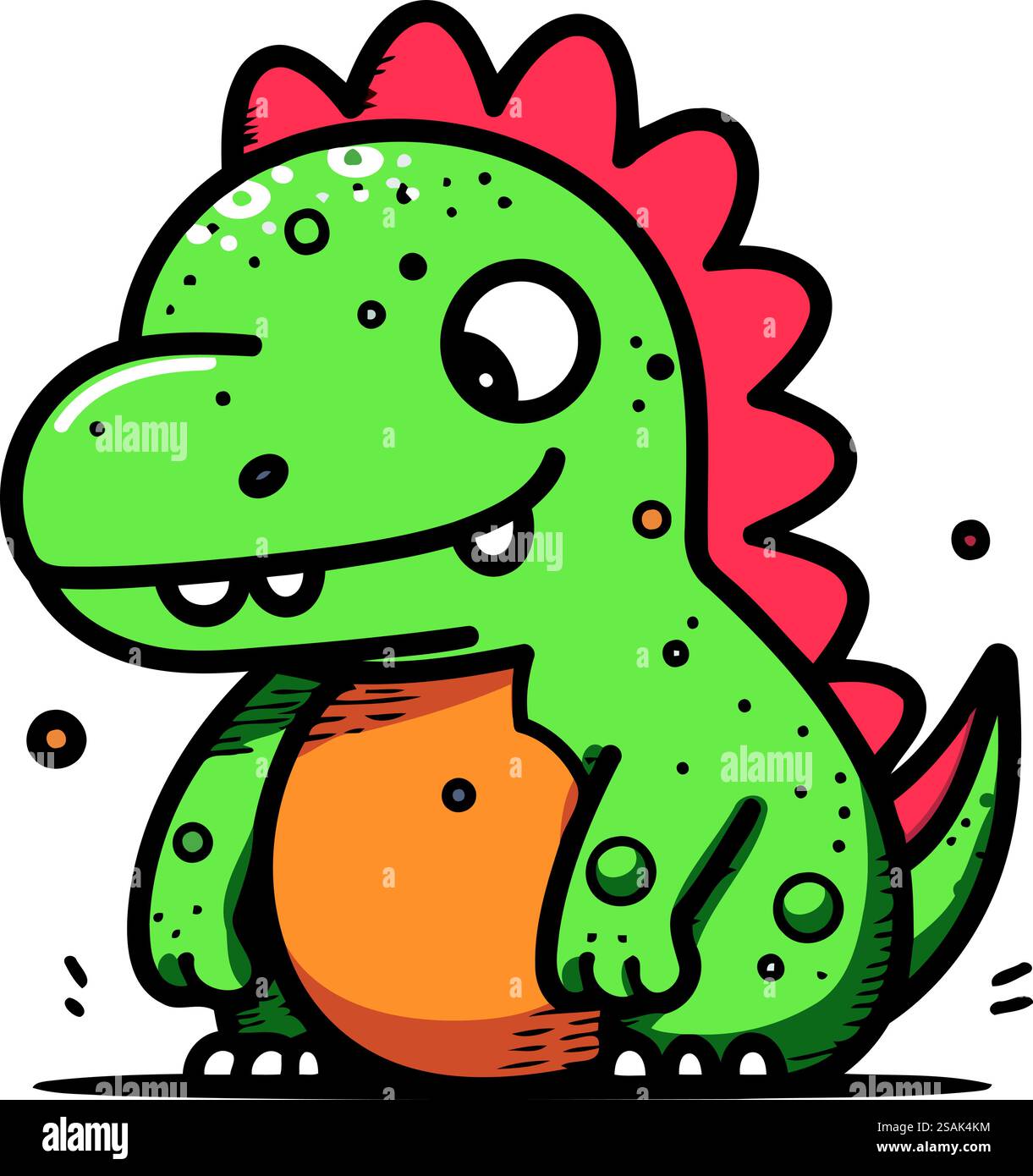 Cute cartoon dinosaur. Vector illustration isolated on a white ...