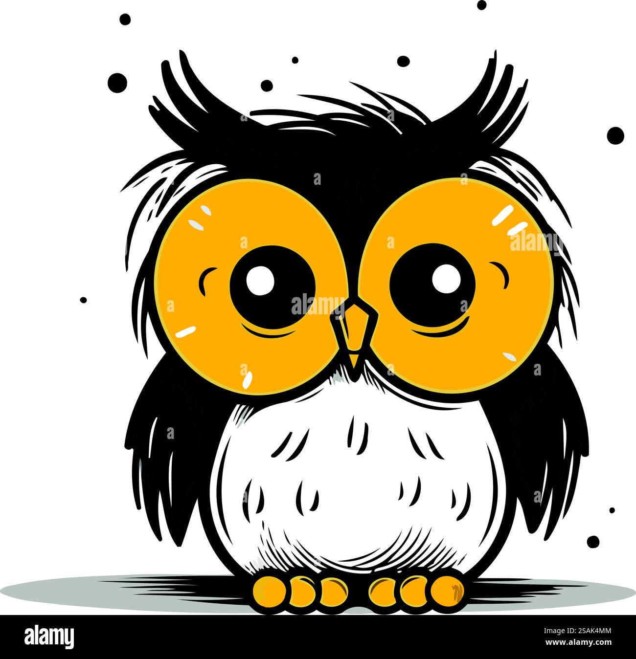Cute cartoon owl. Vector illustration isolated on a white background ...