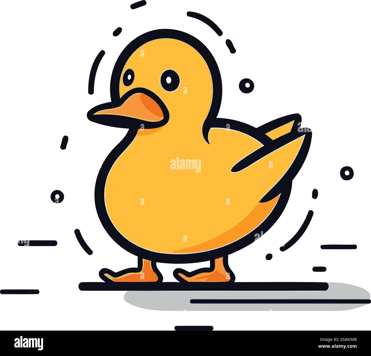 Duckling icon. Cute cartoon duckling vector illustration Stock Vector ...