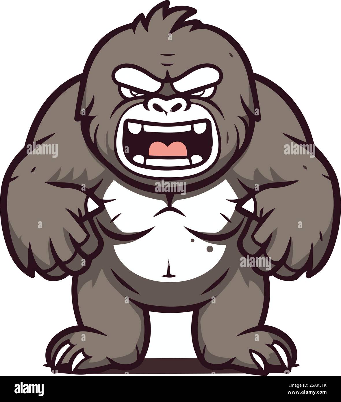 Angry Gorilla Cartoon Mascot Character Vector Illustration Stock Vector ...