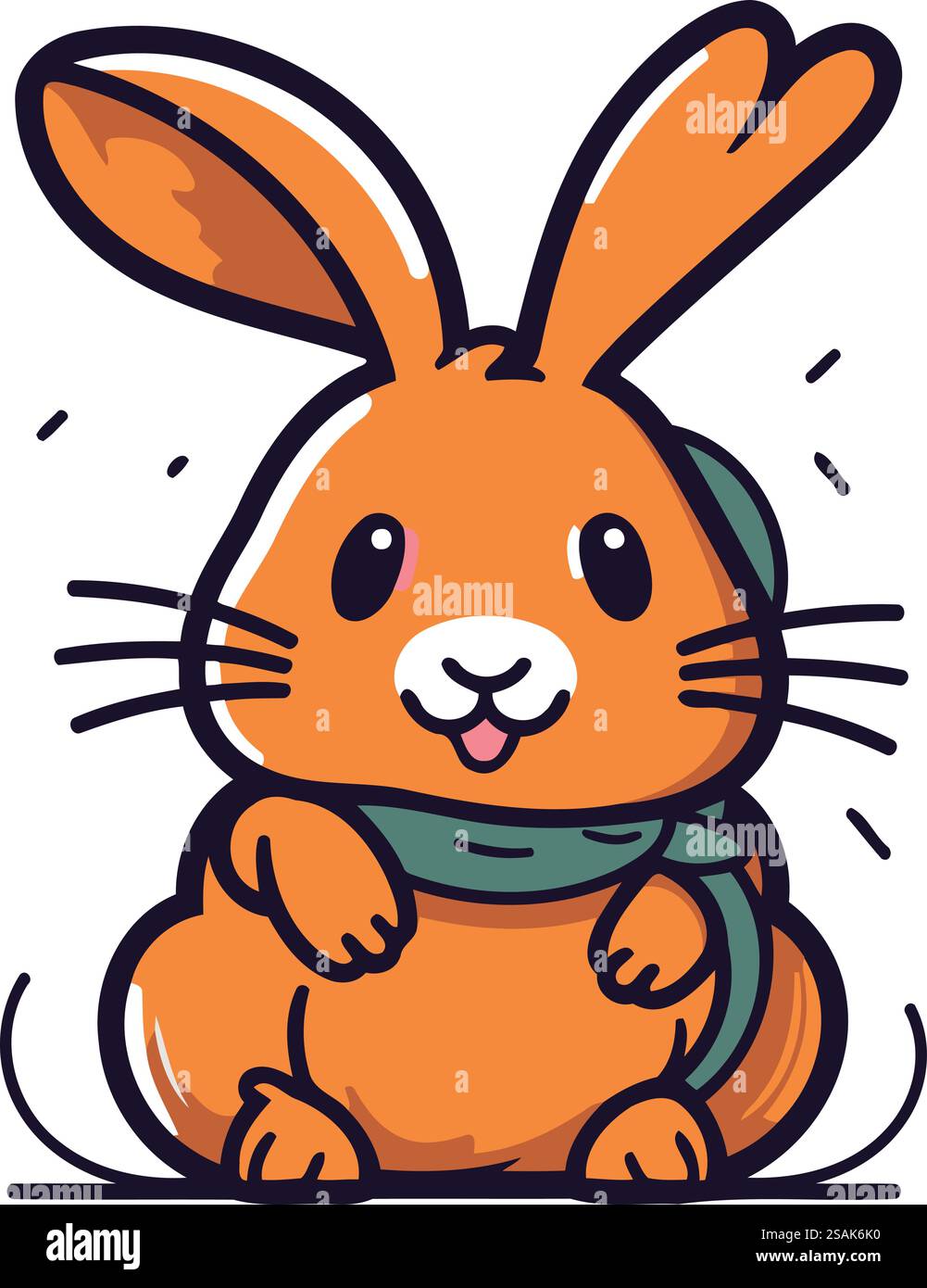 Cute cartoon rabbit. Vector illustration isolated on a white background ...