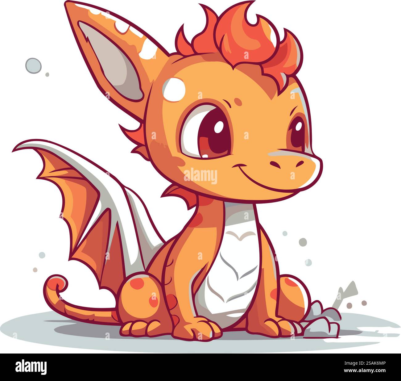 Cute cartoon dragon. Vector illustration isolated on a white background ...