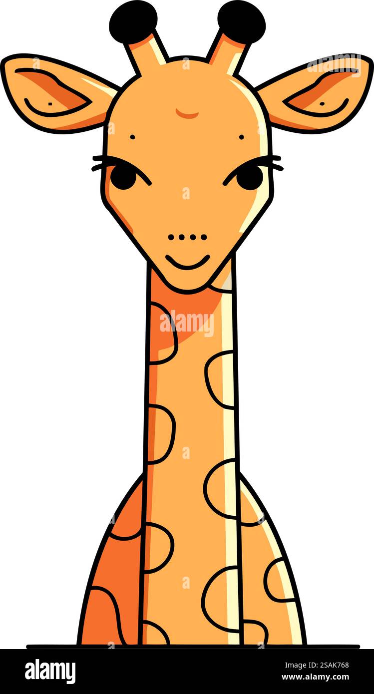 Cute cartoon giraffe. Vector illustration isolated on white background ...