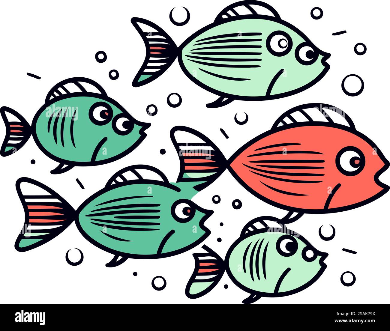 set-of-cute-cartoon-fishes-in-doodle-style-vector-illustration-stock