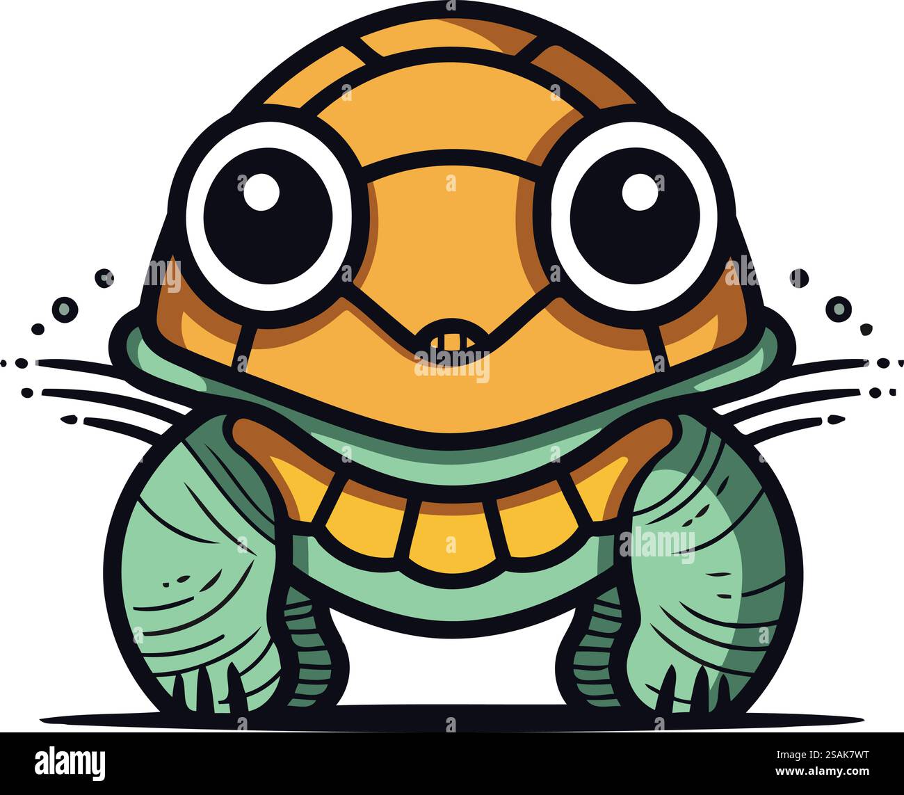 Cute cartoon turtle. Vector illustration isolated on a white background ...