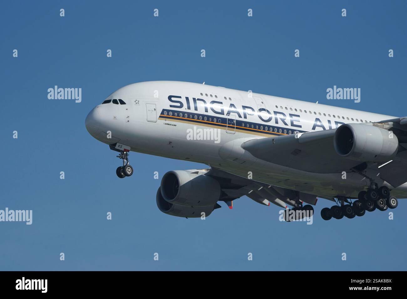 SINGAPORE AIRLINES A380 Stock Photo