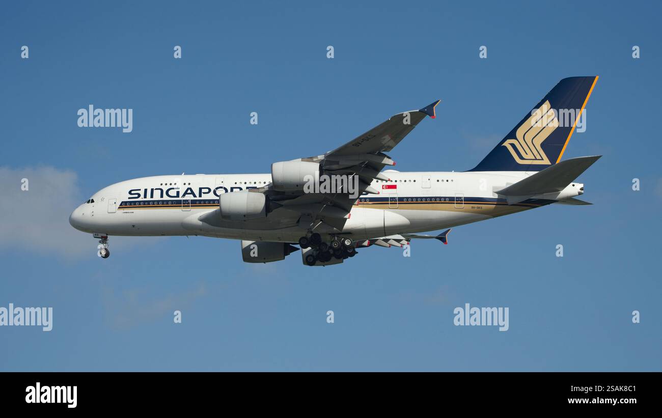 SINGAPORE AIRLINES A380 Stock Photo