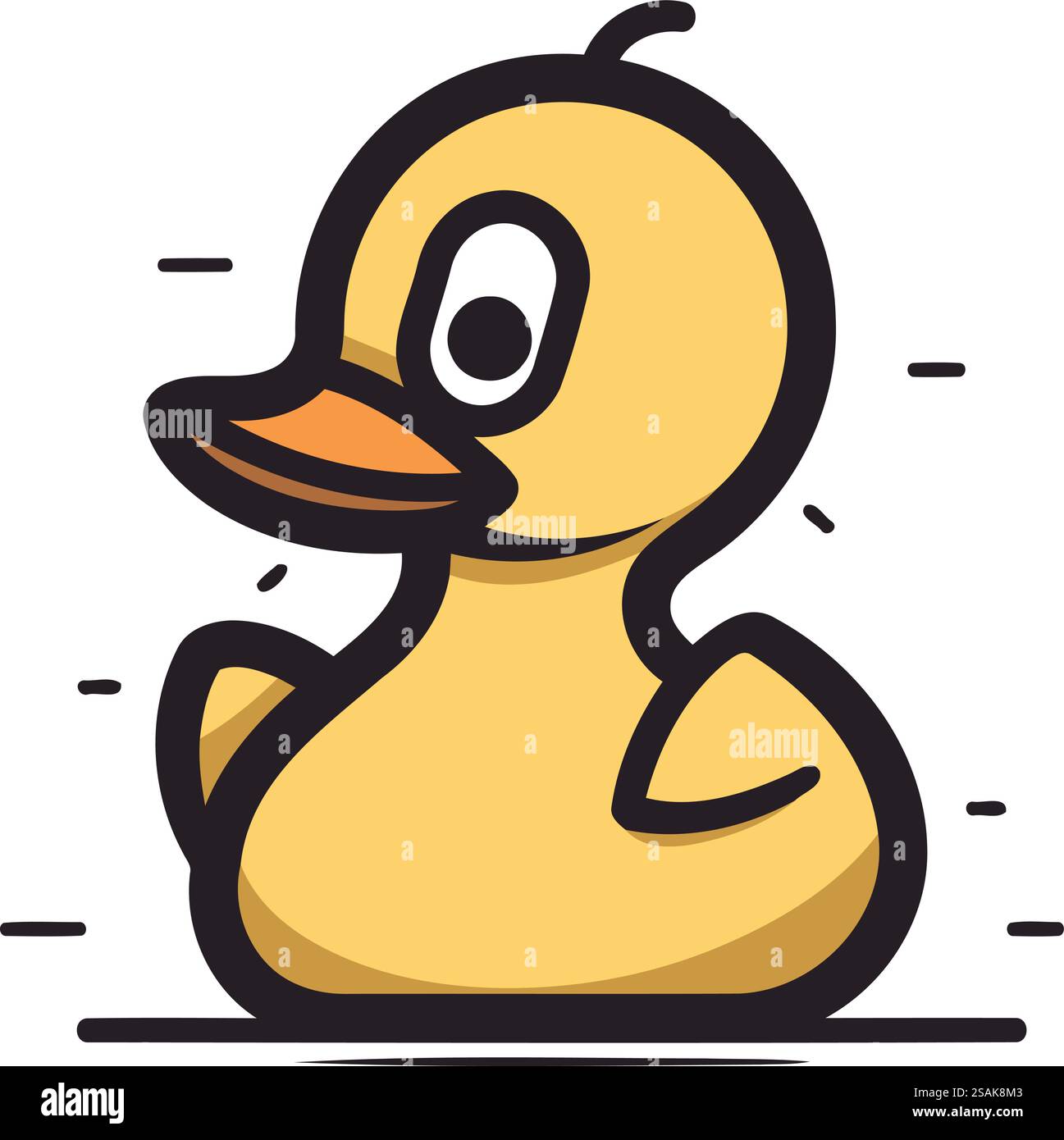 Cute rubber duck cartoon vector illustration isolated on white ...