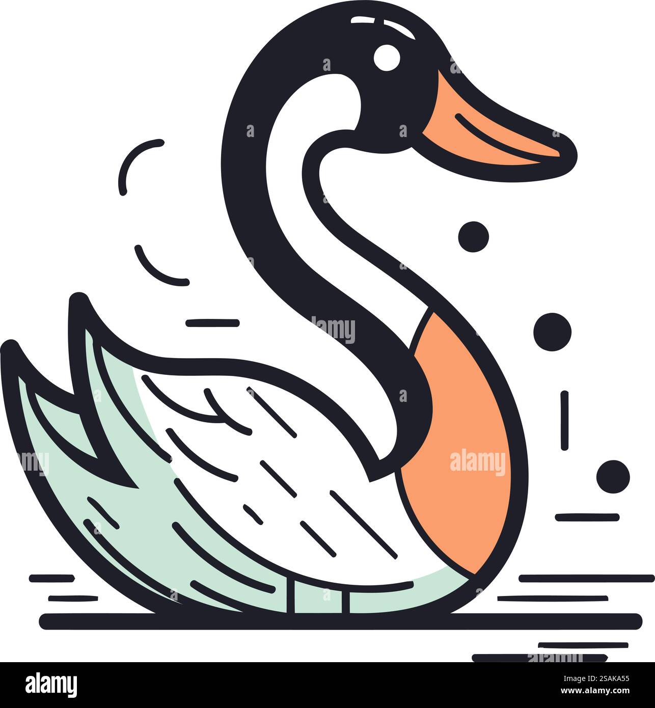 Swan icon. Vector illustration. Isolated on white background Stock ...