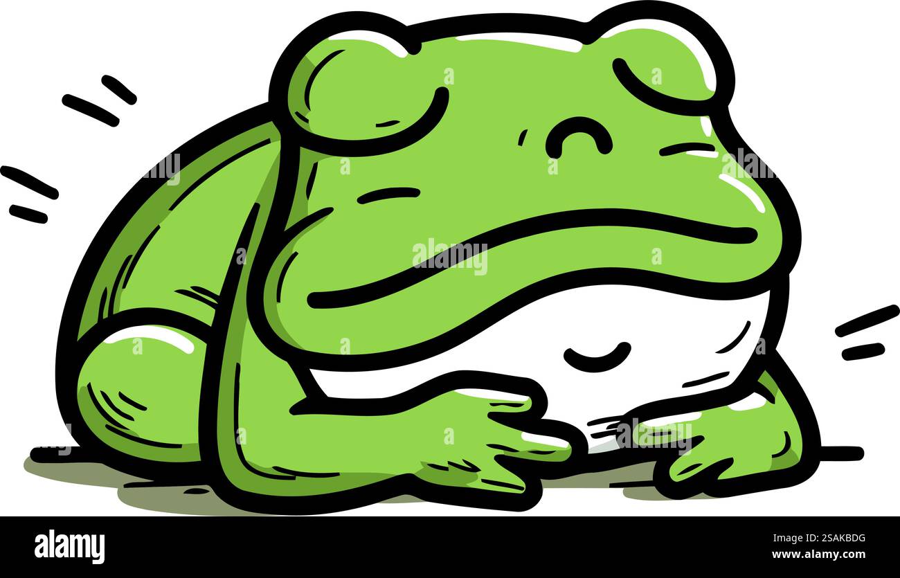 Frog cartoon doodle icon. Vector illustration of a frog Stock Vector ...